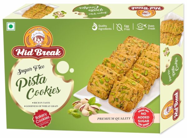 Midbreak Pista Delight Sugar-Free Pistachio Biscuits